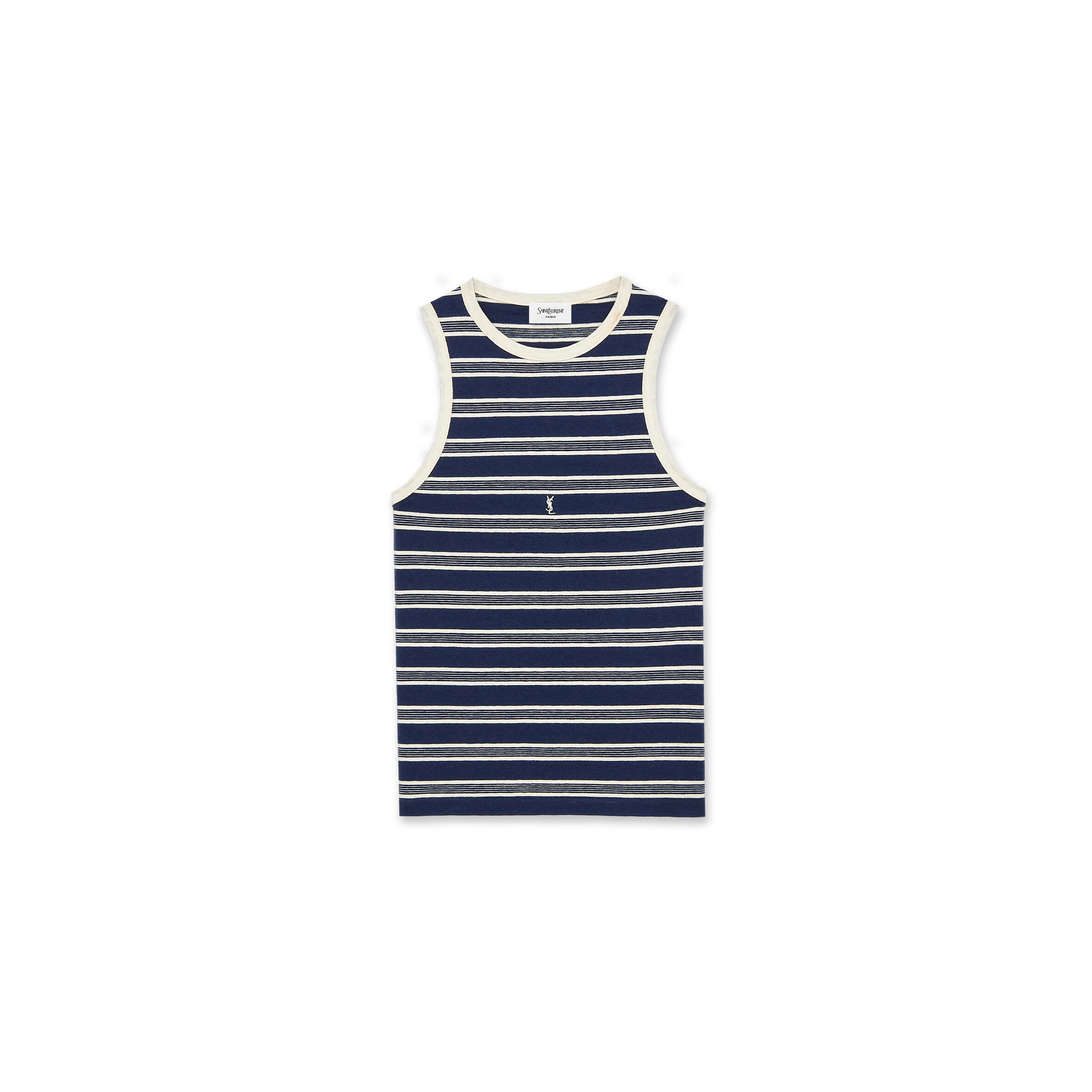 YSL CASSANDRE TANK TOP IN STRIPED COTTON JERSEY 870546Y38DW4279
